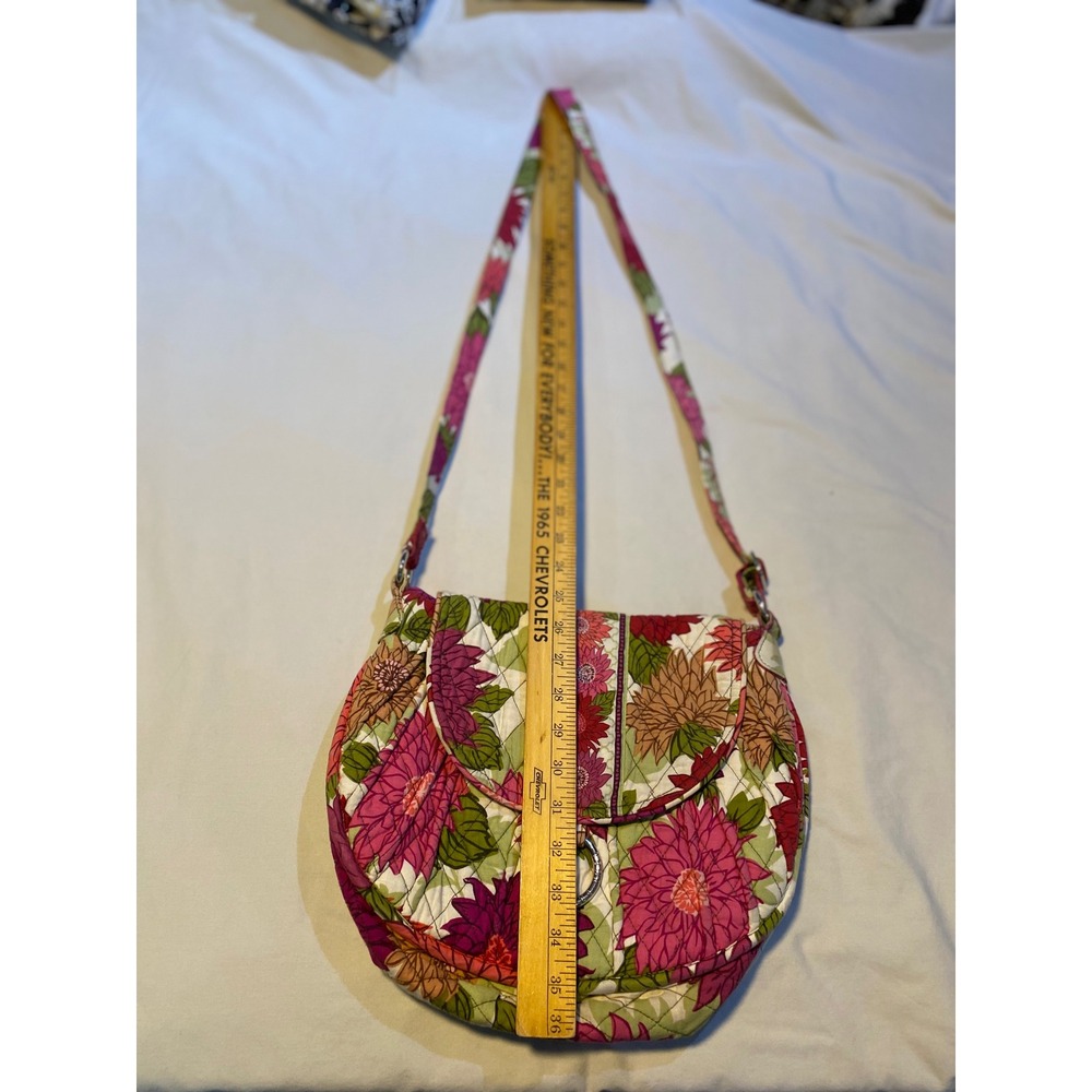 Vera Bradley Floral Quilted‎ Crossbody Bag Purse Pink Purple Green - Picture 15 of 16